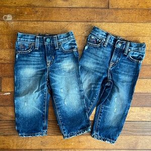 12 months infant blue jeans LOT of 2 pair